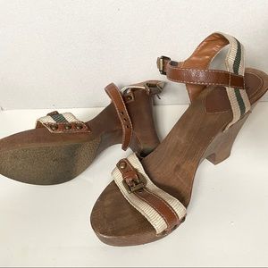 Zara cool platform sandals leather wood canvas collection